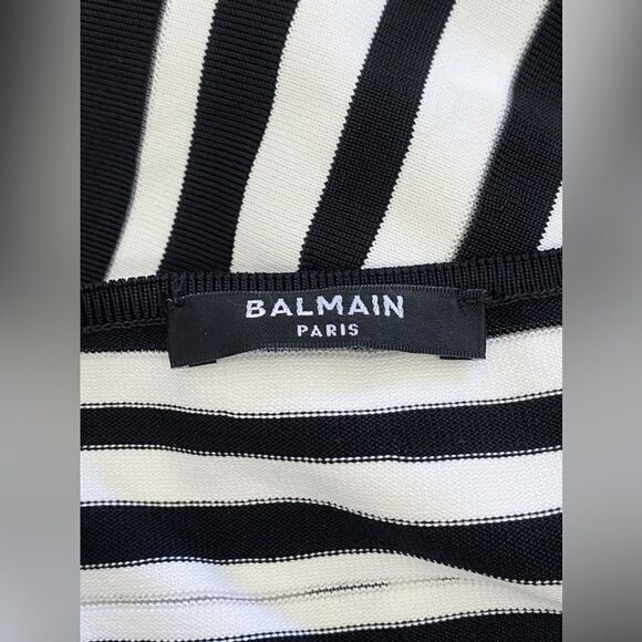 Balmain Striped Jacquard-Knit Bodysuit size 34/ us size 2 - Picture 9 of 12